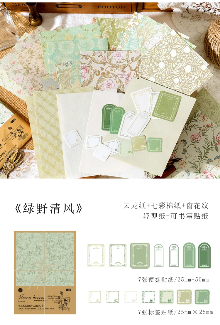 40 Stück Vintage-Materialien, Papier, Schreibwaren, Scrapbooking, Dekor, Junk-Tagebuch, handgefertigt, Planer, Collage, Hintergrundpapier – Detail 12