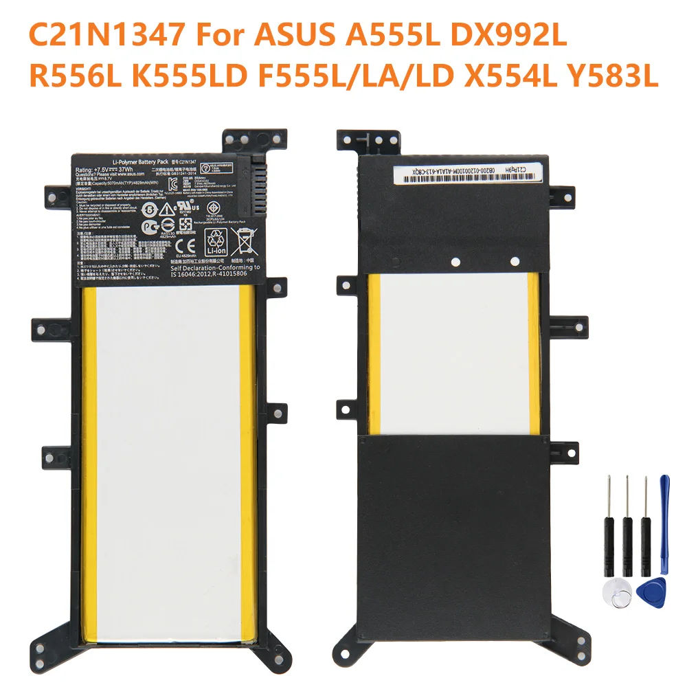 

Replacement Battery C21N1347 For ASUS X555 X555LA X555LD X555LN A555L Y583L R556L R557L Rechargeable Battery 5070mAh
