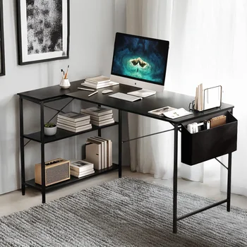 Voltsify L-Shaped Office Desk with Storage Bag, 120cm W x 50cm D x 75cm H