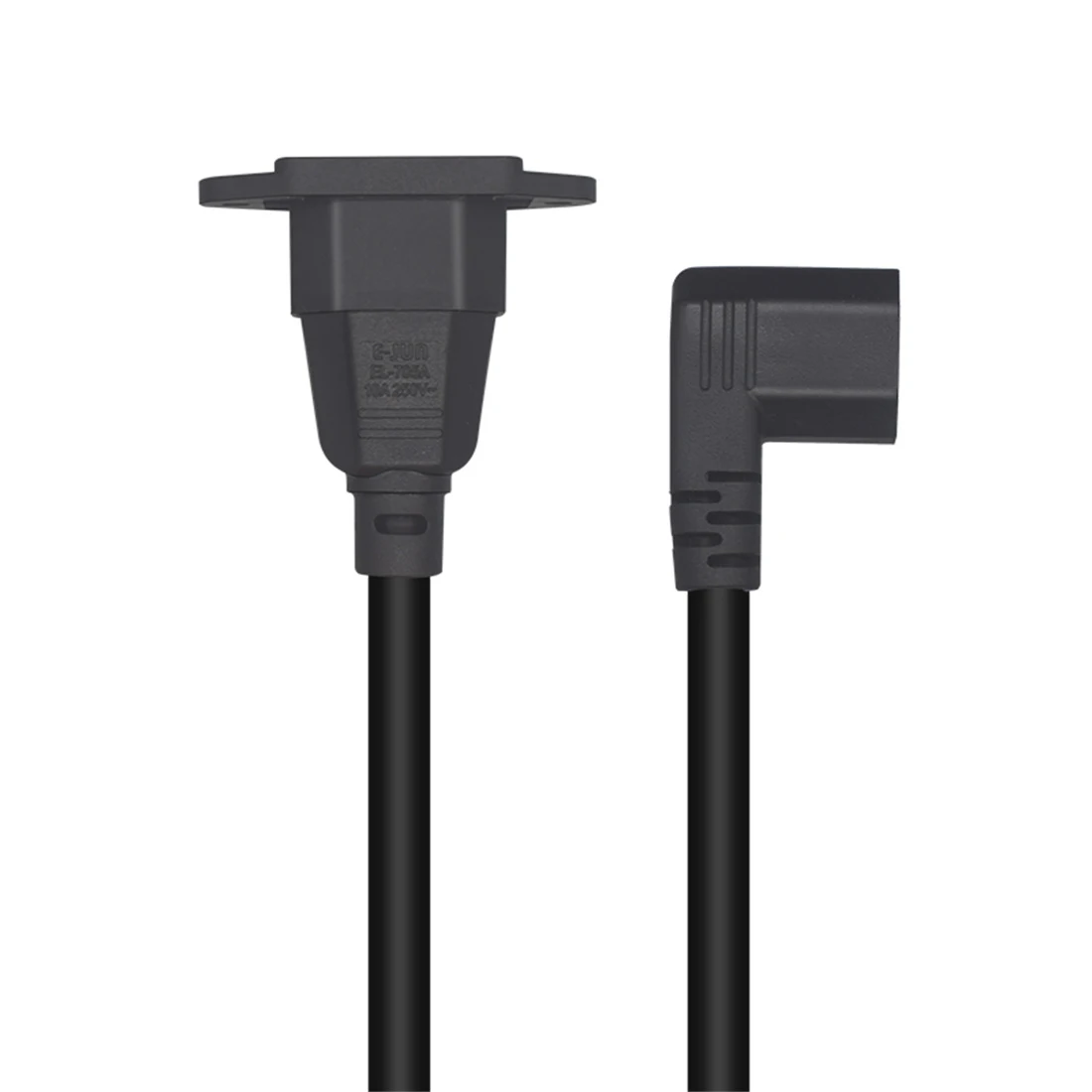 JORINDO IEC320 C14 to C13 Power cable, C14 with screw hole to C13 right Angle design, length of 30cm