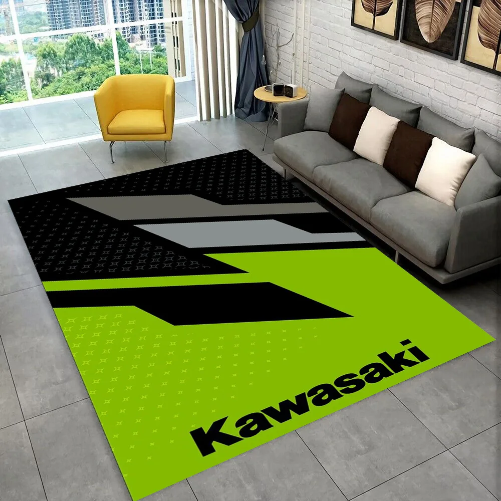 Kawasaki Motorcycle Racing Car Rug Carpet for Living Room Bedroom Home Decor Floor Mat Non-slip for Sofa Doormat Gift