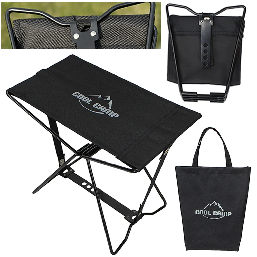 Oxford Cloth Camping Stool Hold Up To 100KG Folding Stool Fishing Chair for Subway Train Queuing Picnic Camping Fishing