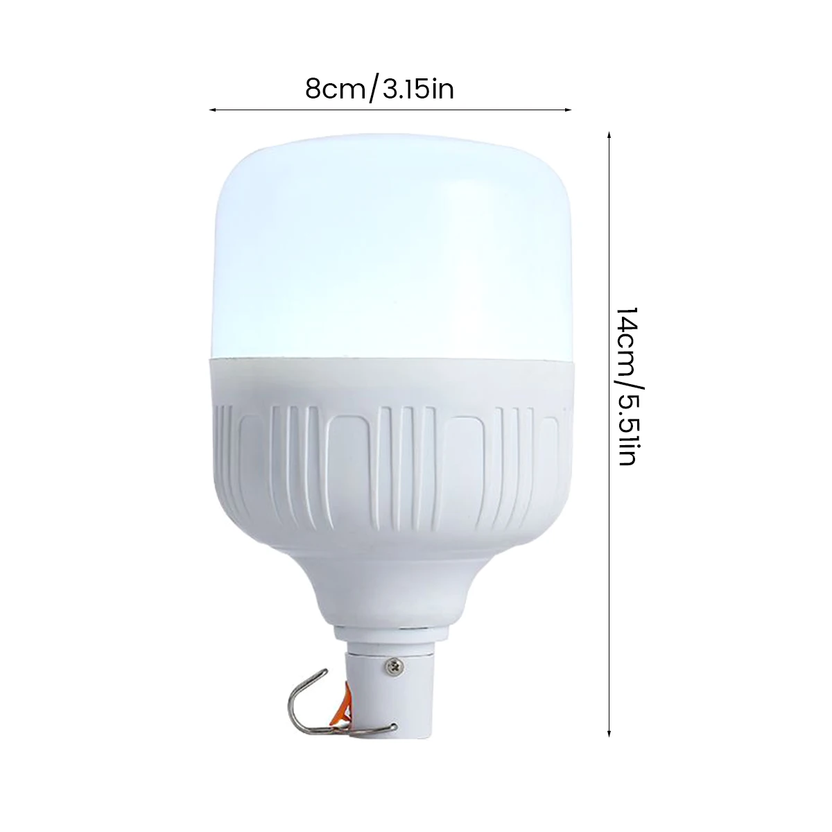 Bombillas recargables, bombillas de luz de batería de respaldo, 15 W 80 W,  equivalente a 6000 K, 1200 mAh, funciona con pilas, para huracán, luces de