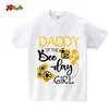 Birthday Girls T Shirt Family Matching Clothes Gift Cartoon Honeybee Printing Shirt Custom Name T-shirt Give Away Kids Stickers 5