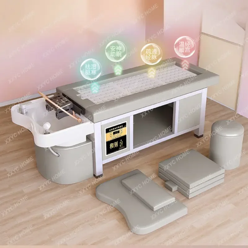 

Water Circulation Head Therapy Bed Moxibustion Bed Smoke-Free Beauty Dedicated Shampoo Chair Massage Couch Steaming Bed