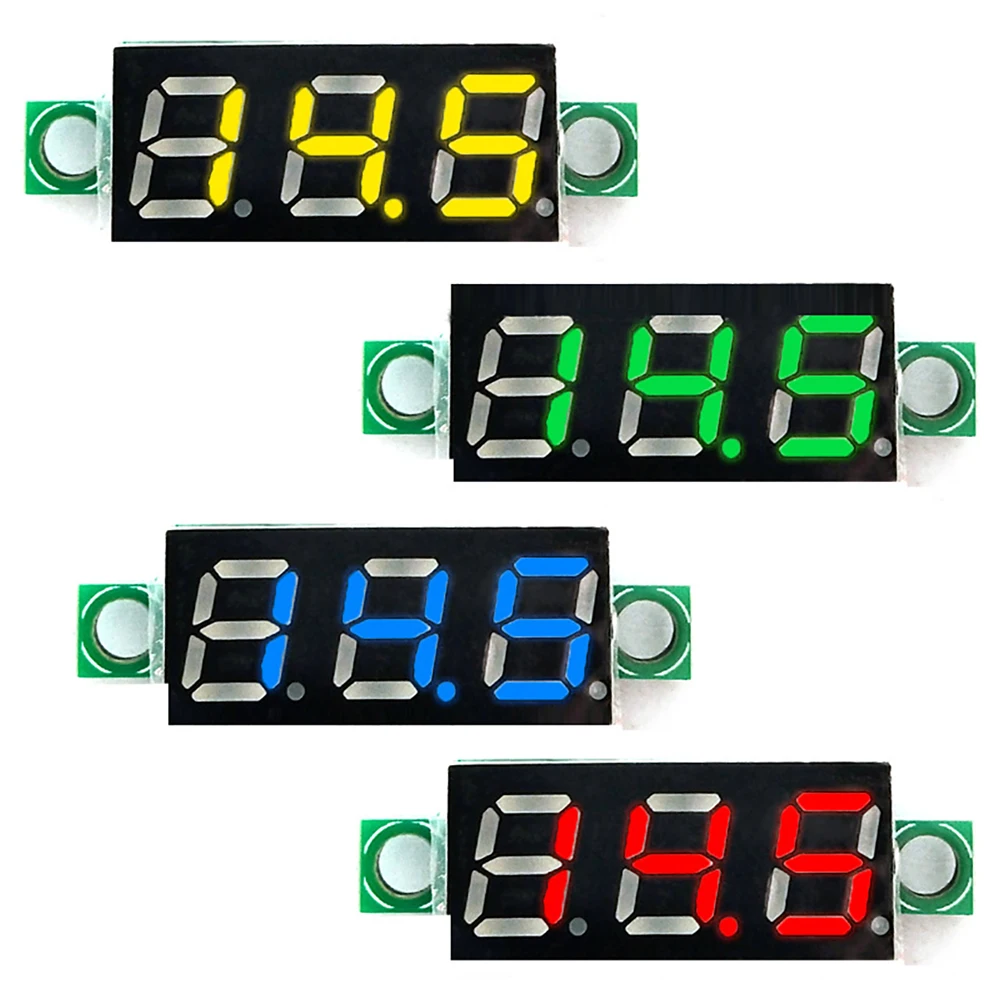 

0.28 inch DC LED Digital Voltmeter DC0-100V Voltage Meter Auto Car Mobile Power Voltage Tester Detector Red Green Blue Yellow