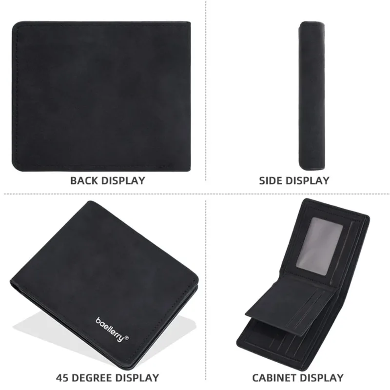 New Short Men's Wallet High Quality Card Clips Minimalist Frosted Wallet with Multiple Card Slots Casual Wallet for Male Gifts