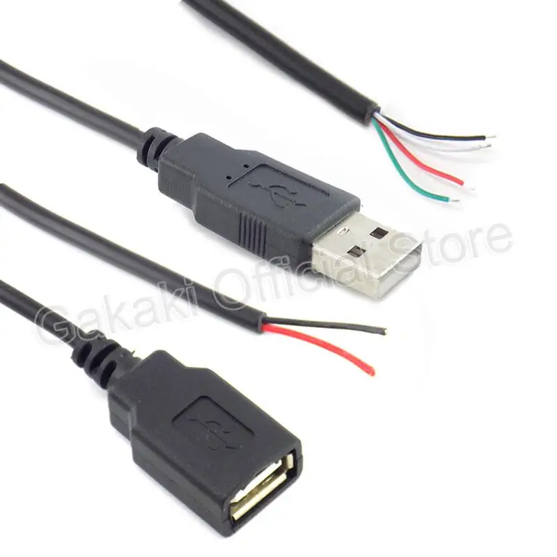 Male to Female 2-pin 4-pin Line Micro USB 2.0 Type-C Charger Wire 2.5mm 3.5mm AUX Mono Connector Power Supply Extension Cable