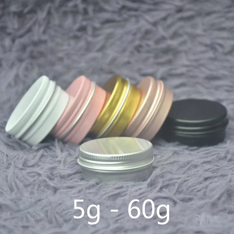 

5g 10g 15g 20g 30g 50g 60g Empty Aluminum Jar Cosmetic Lip Balm Cream Container Rose Gold Silver Pink Black Refillable Bottle