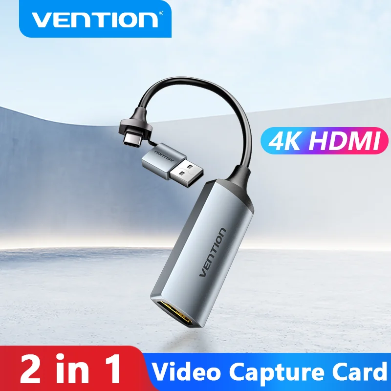Vention-video Capture Card para pc 4k Hdmi para Usb 3.0 tipo c Grabber Box Ps4 Câmera Live Stream Record Meeting 4k