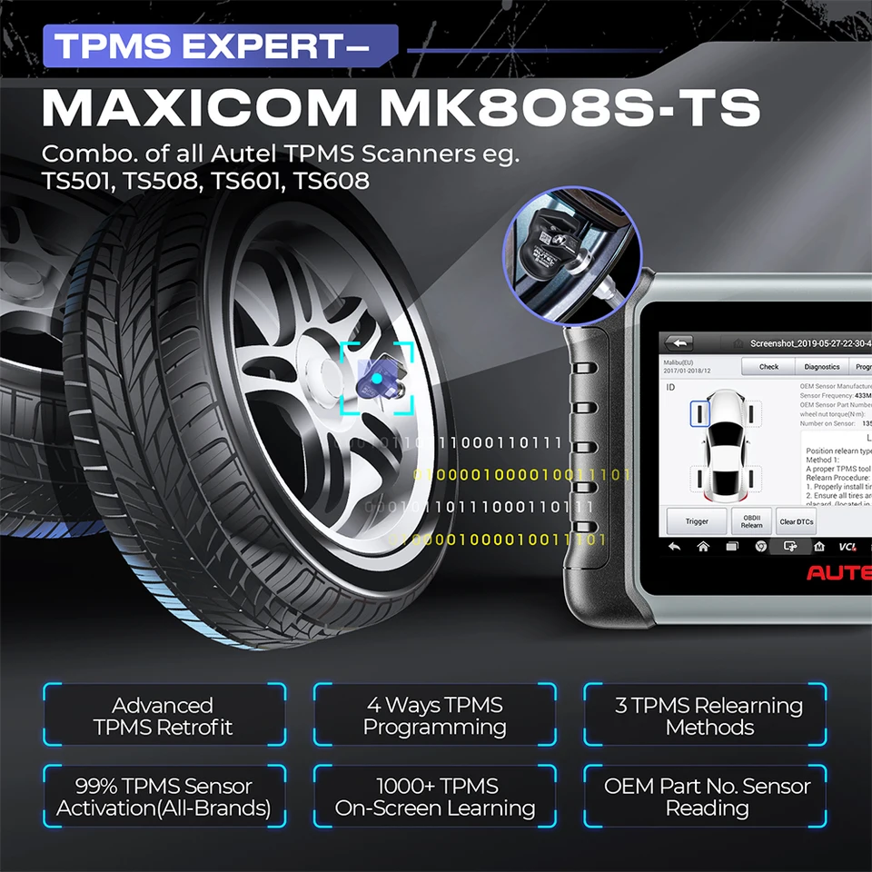 Autel MaxiCOM MK808S-TS OBD2 Bluetooth Scanner Car Tpms Diagnostic