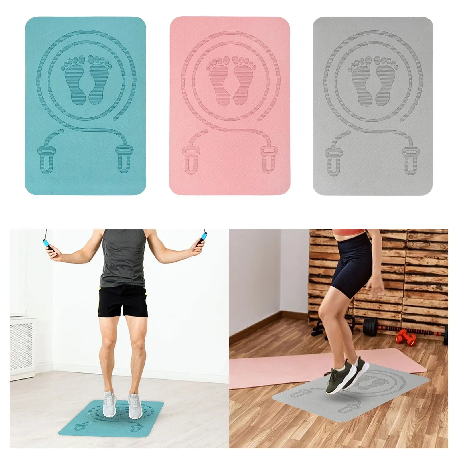 Jump Rope Mat Yoga Mat Antiskid Shock Absorption Rope Skipping Mat for Home Gym Pilates Workout Indoor Outdoor Stretching