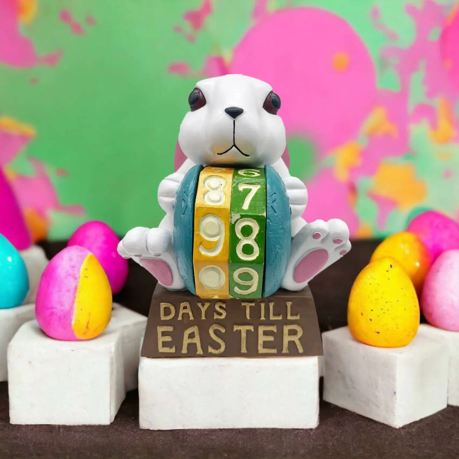 

Easter Decoration Countdown Creative Resin Craft Countdown Easter Bunny Calendar Display Garden Statues And Figurines Outdoors