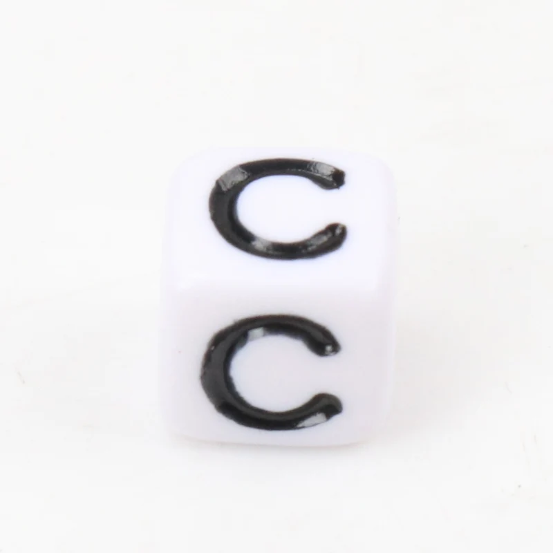 6MM 7MM White Round A-Z Alphabet Letter Acrylic Loose Spacer Beads for Jewelry Making Diy Bracelet Accessories