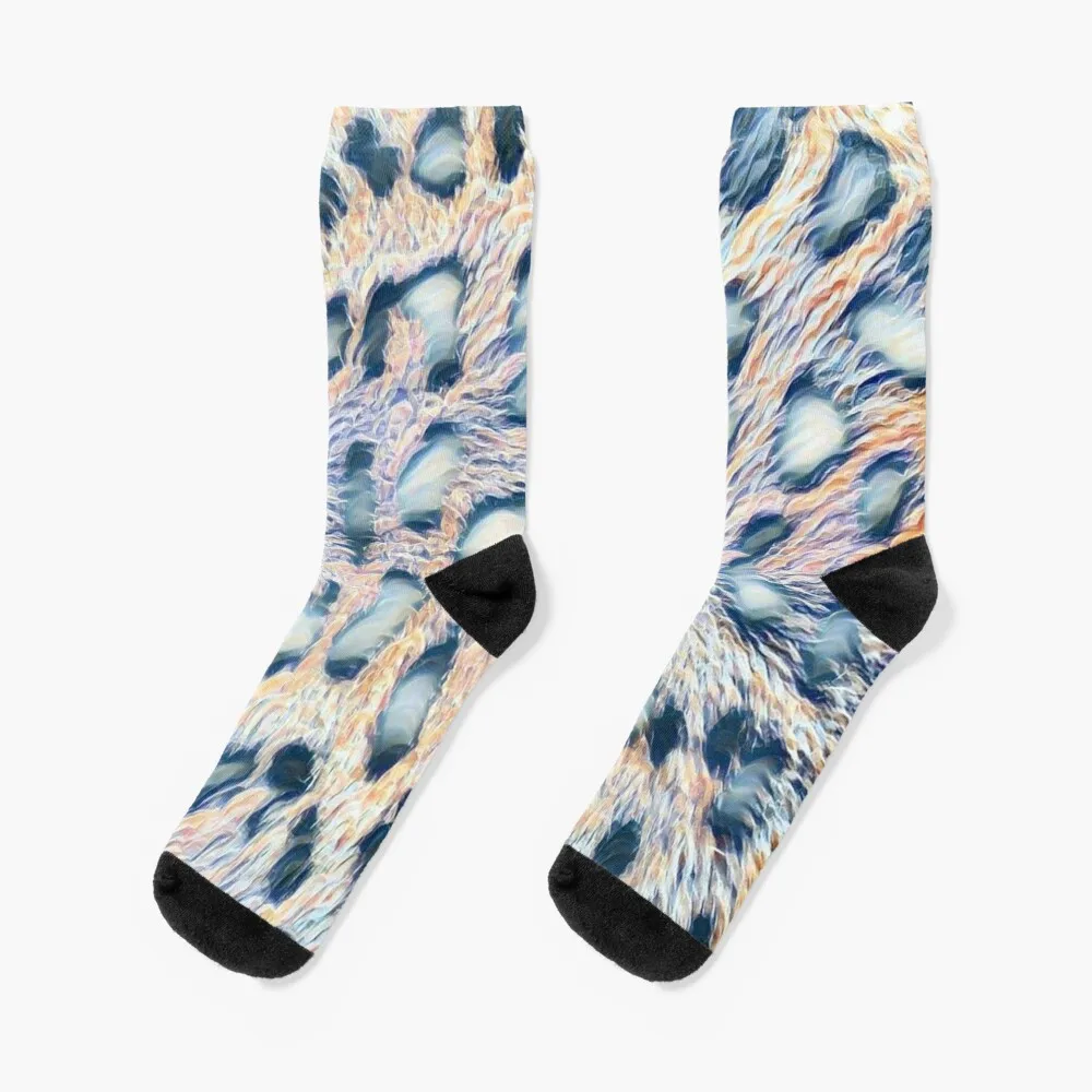 

Gold and Grey Cheetah skin colour Socks Stockings compression colored cartoon winter thermal Luxury Woman Socks Men's