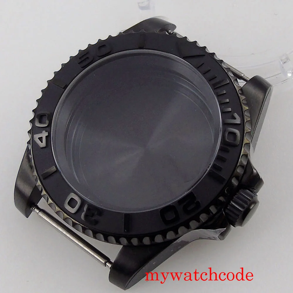 PVD Black 40mm Watch Case for NH34 NH35 NH36 NH70 NH72 Jubilee Steel Bracelet Sa
