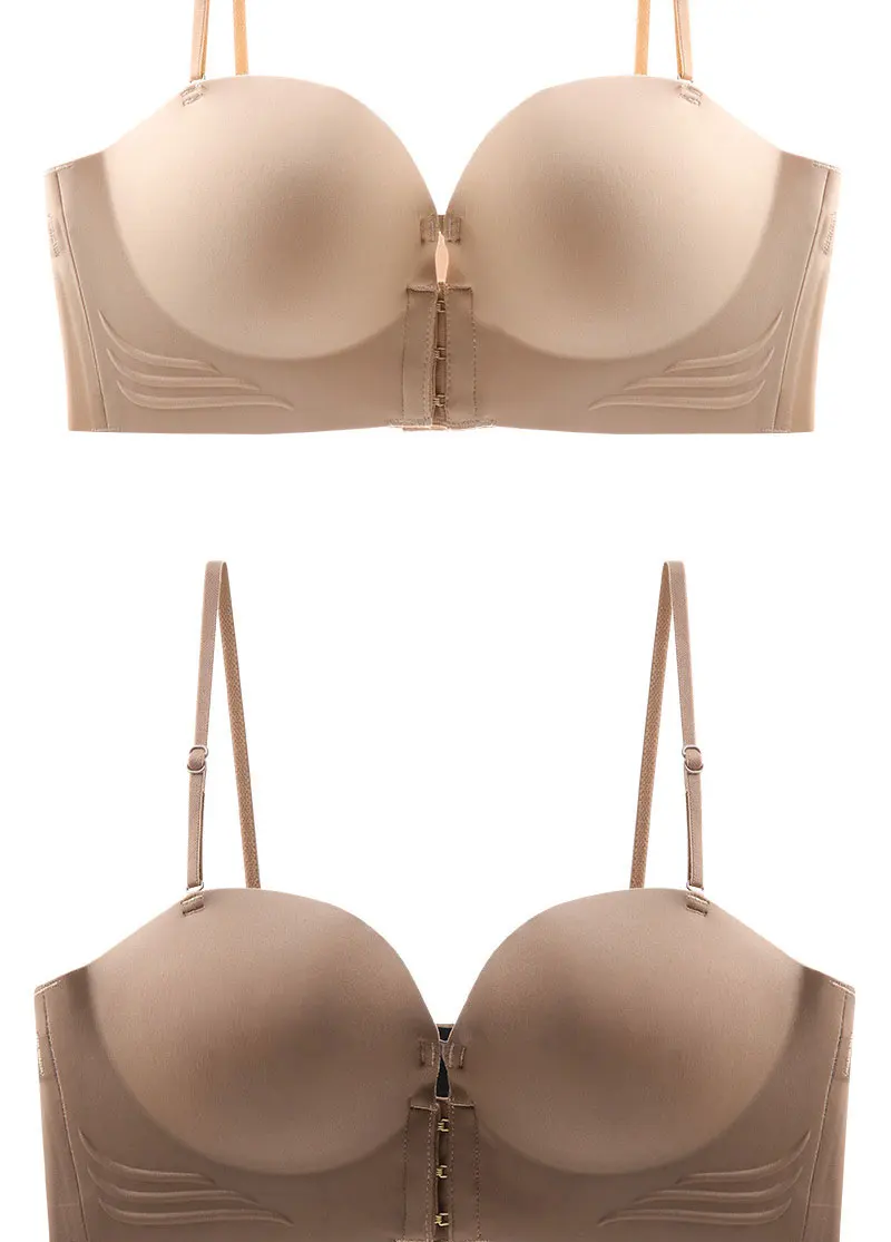 1Pc Sexy Front Closure Sexy Push Up Bra Women Invisible Bras Underwear Lingerie For Female Brassiere Strapless Seamless Bralette