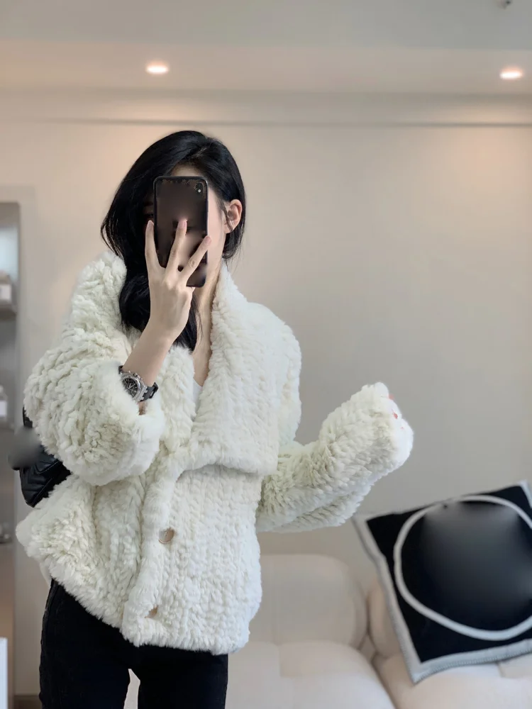 2023 Women's Clothing High Quality Woven Fashion Faux Fur Coat Winter New  1.26
