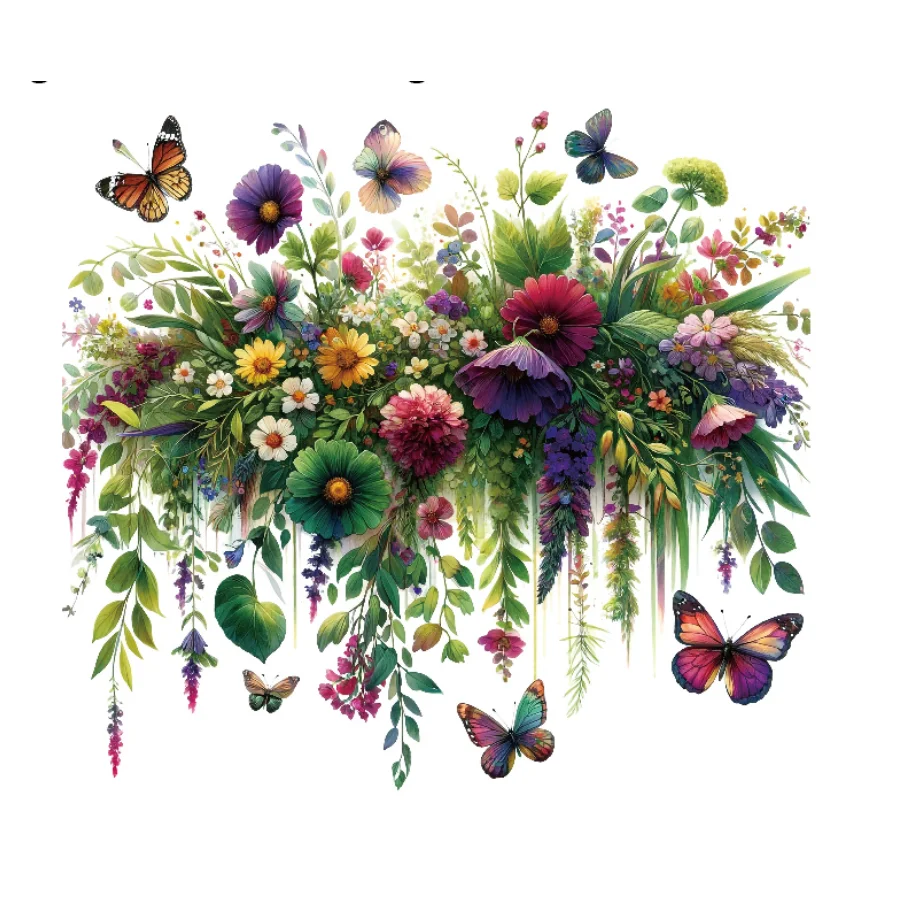 1pc Beautiful Flowers and Leaves Wall Stickers Toilet Stickers Bathroom Decoration Self-Adhesive Waterproof Stickers