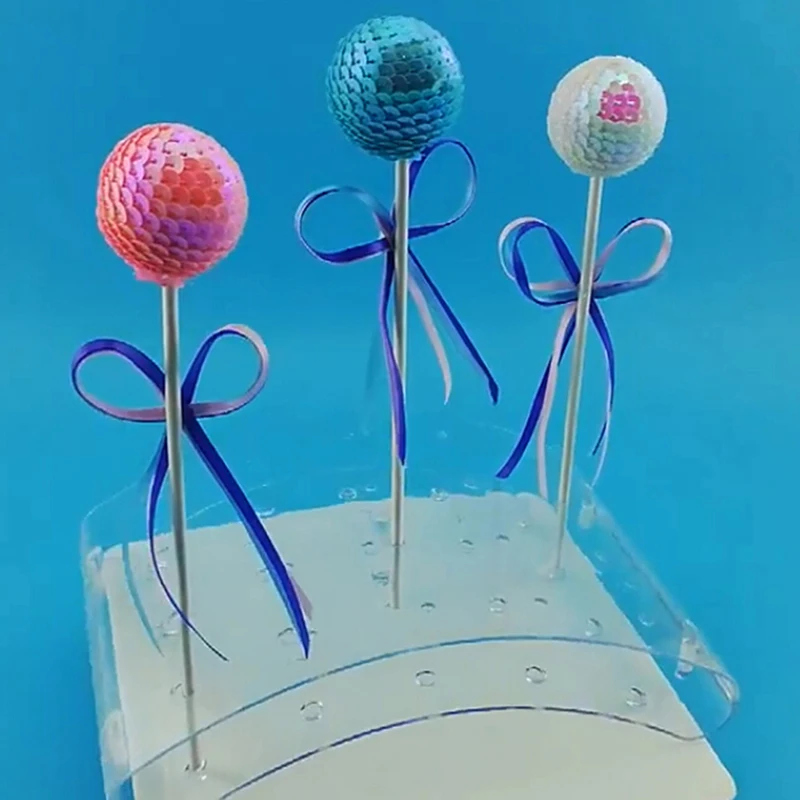 1PC DIY Acrylic 20 Holes With Traces Cake Pop Lollipop Cupcake Display Stand Holder Tower Bases 5