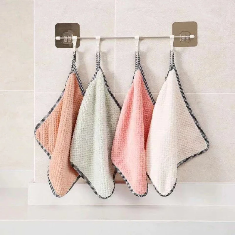 5pcs Random Color Cleaning Towel,Dish Washing Towel,Dishcloth,Kitchen  Supplies, Coral Velvet Towel,Dish Washing,Table Cleaning,Household  Towel,Both Dry And Wet