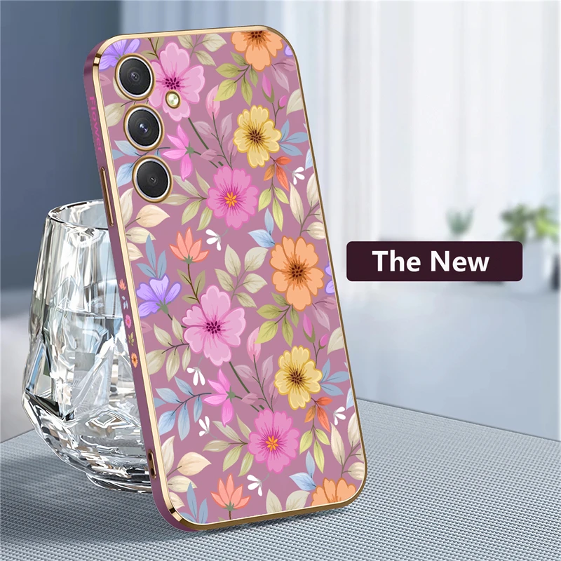 Elegant Plating Flower Shockproof Silicone Phone Case