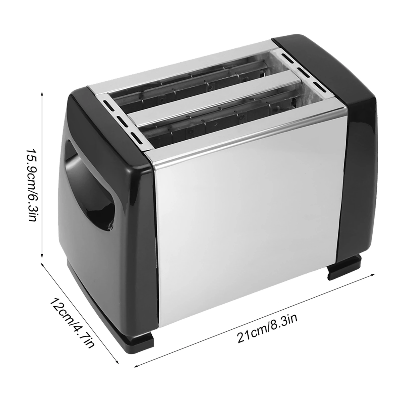 2 Slices Automatic Fast Heating Bread Toaster Home Breakfast Maker Machine Stainless Steel Toaster Oven Baking Cooking EU Plug