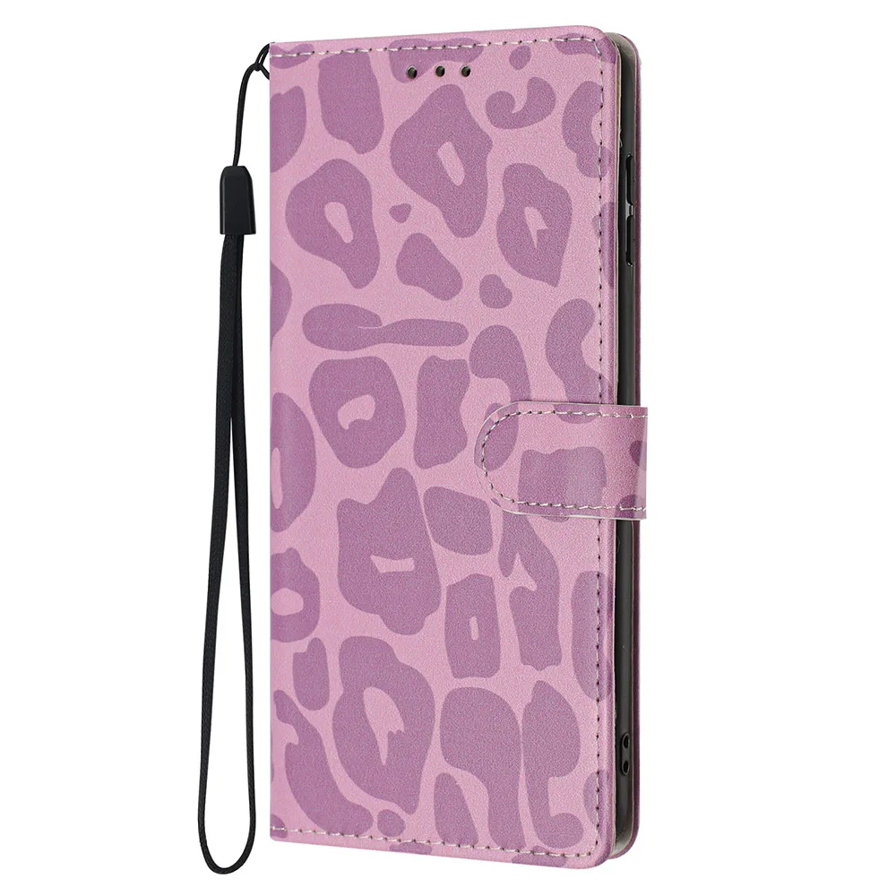 Leopard Print Wallet Case: Stylish Flip Card Holder Leather Phone Cover