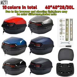 Motorcycle Tour Tail Box Scooter Trunk Luggage Top Lock Storage Carrier Case with Soft Backrest and Quick-Release System