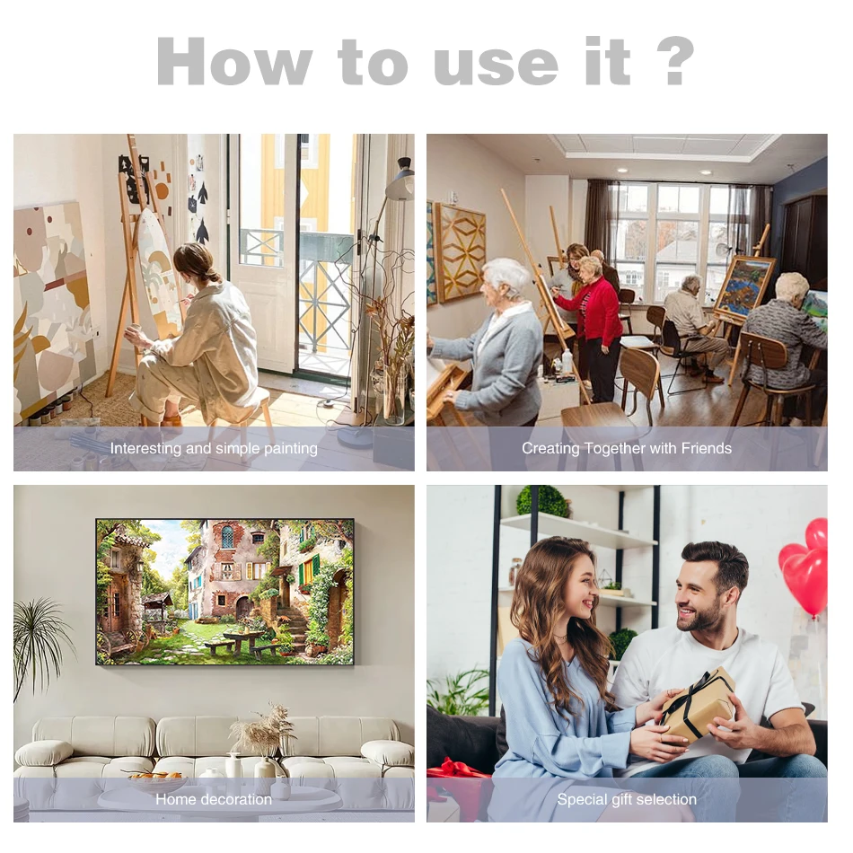 RUOPOTY DIY 숫자 그림 그리기 사진 맞춤형 크리스마스 그림 숫자로 색칠하기 아크릴 페인트 아트 데코 가족 친구 애완동물