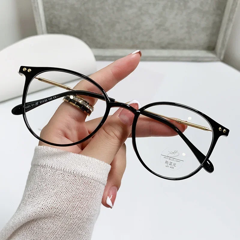 Vintage Round Myopia Glasses with Clear Lenses - Luxury Transparent Eyewear