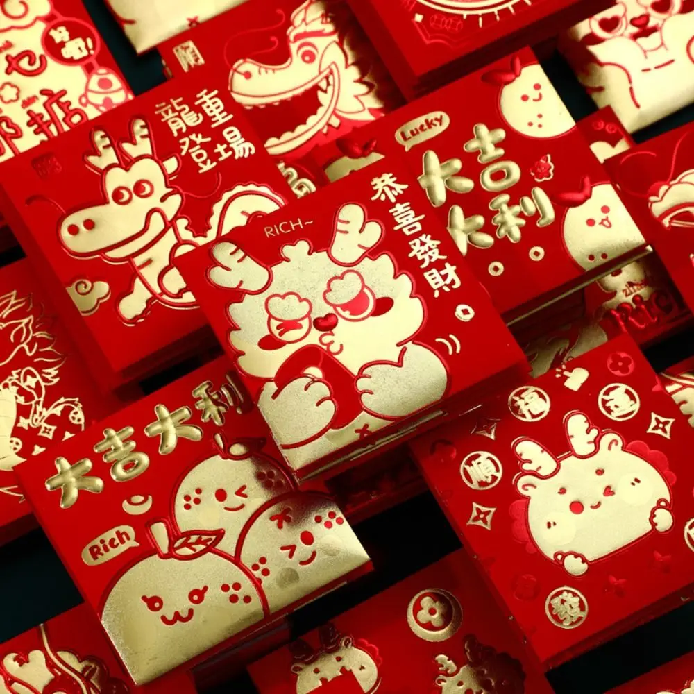 

Оригинальная сумка, красный конверт с рисунком дракона, с наилучшими пожеланиями, Сумка с благословением, 2024, новогодний пакет, хороший деньги на удачу карман