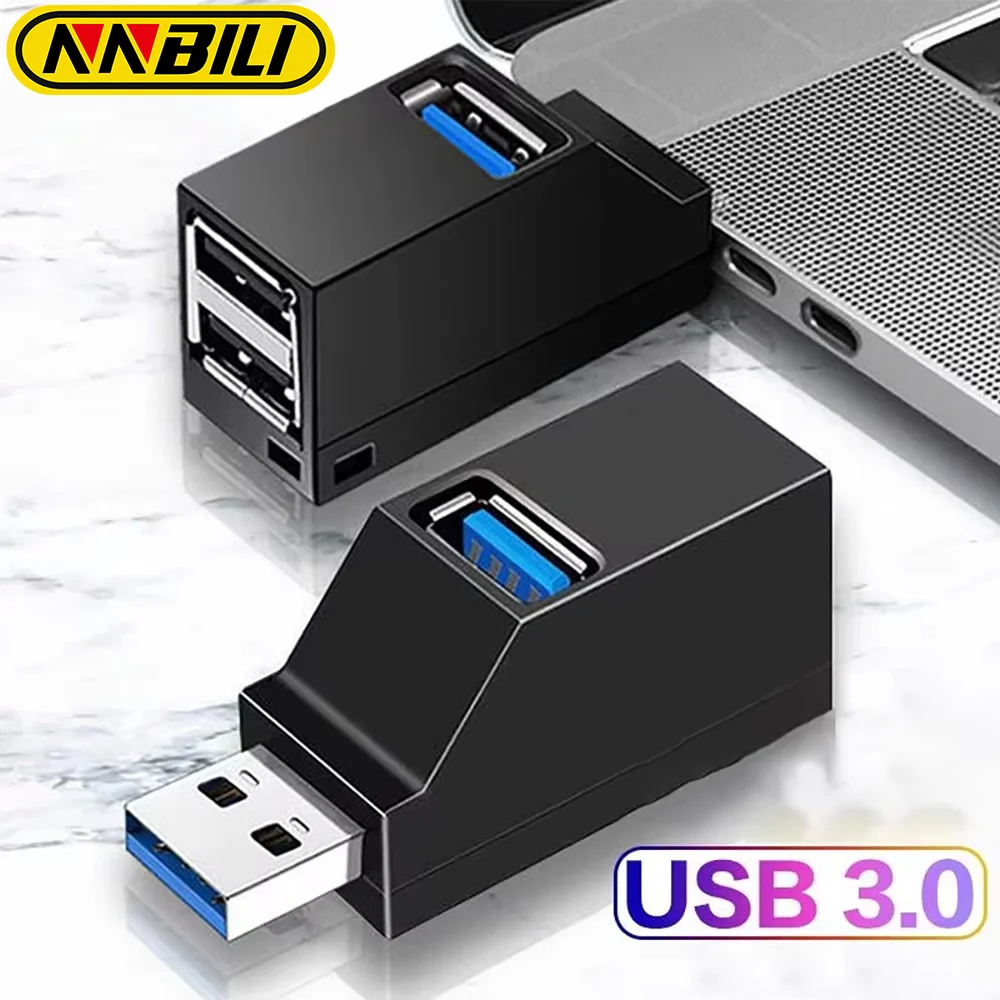 High-Speed USB 3.0 Adapter Hub with 3-Port Expansion