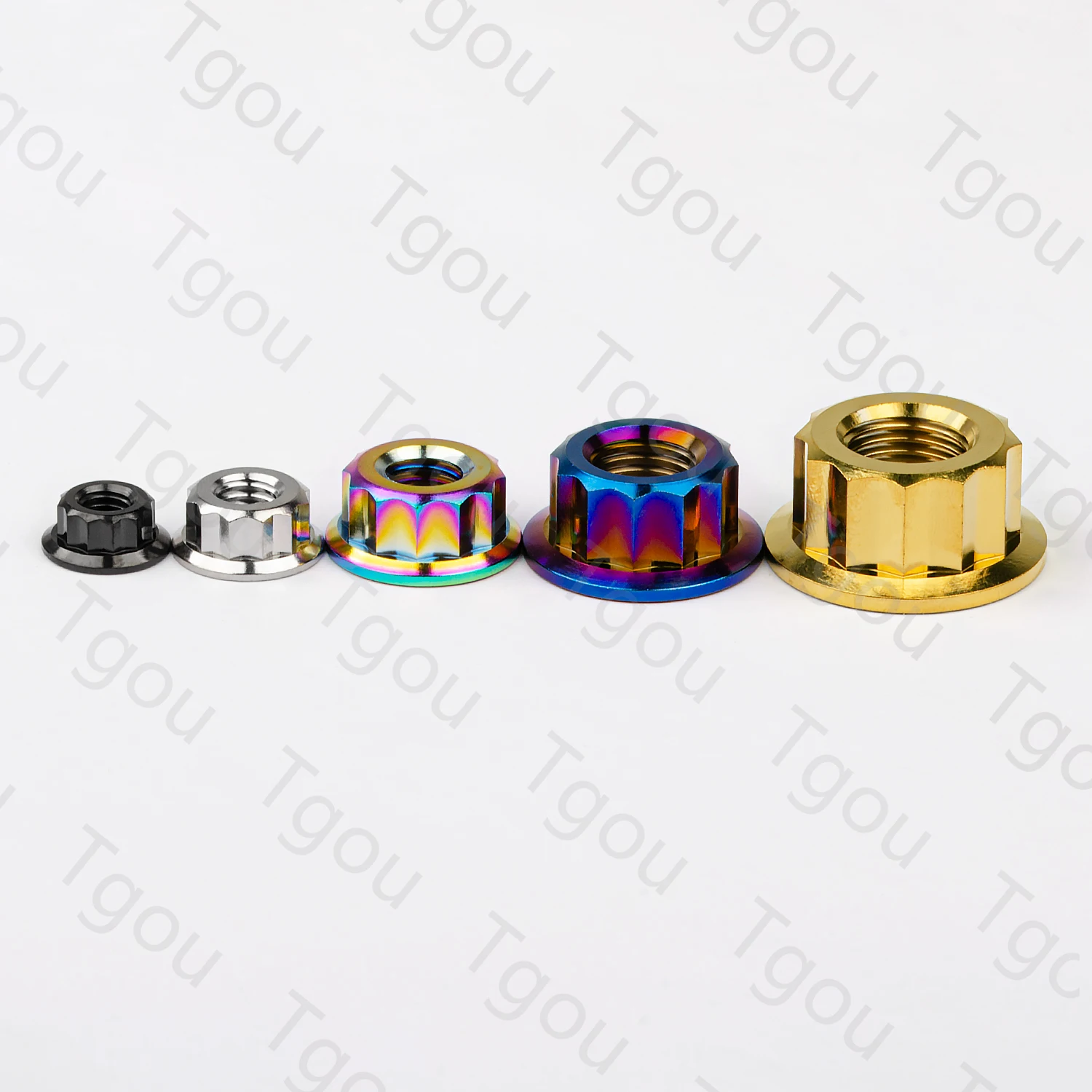 tgou titanio hex flange nuts para motocicleta retrofit 02