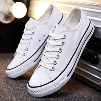 Men's Versatile Canvas Shoes Casual Low-Top Flat Bottom Sports Sneakers Basic Style for Students Korean Version AE Stock