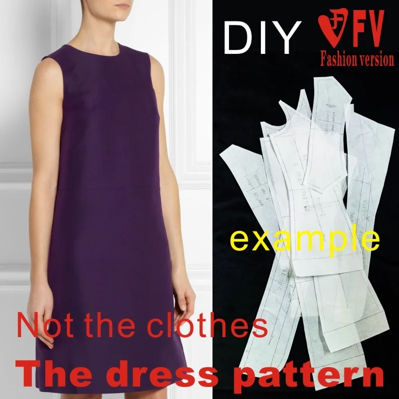 Clothing DIY The dress Dresses Sewing Pattern cutting drawing Women's Dress Sewing Template BLQ-80