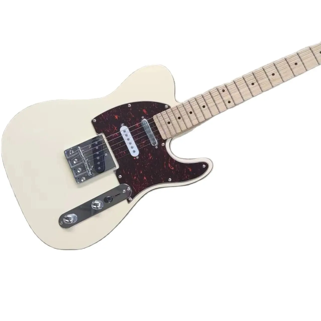 

Factory customized new TL cream yellow electric guitar, red pearl guard, maple fingerboard, high-quality, free delivery