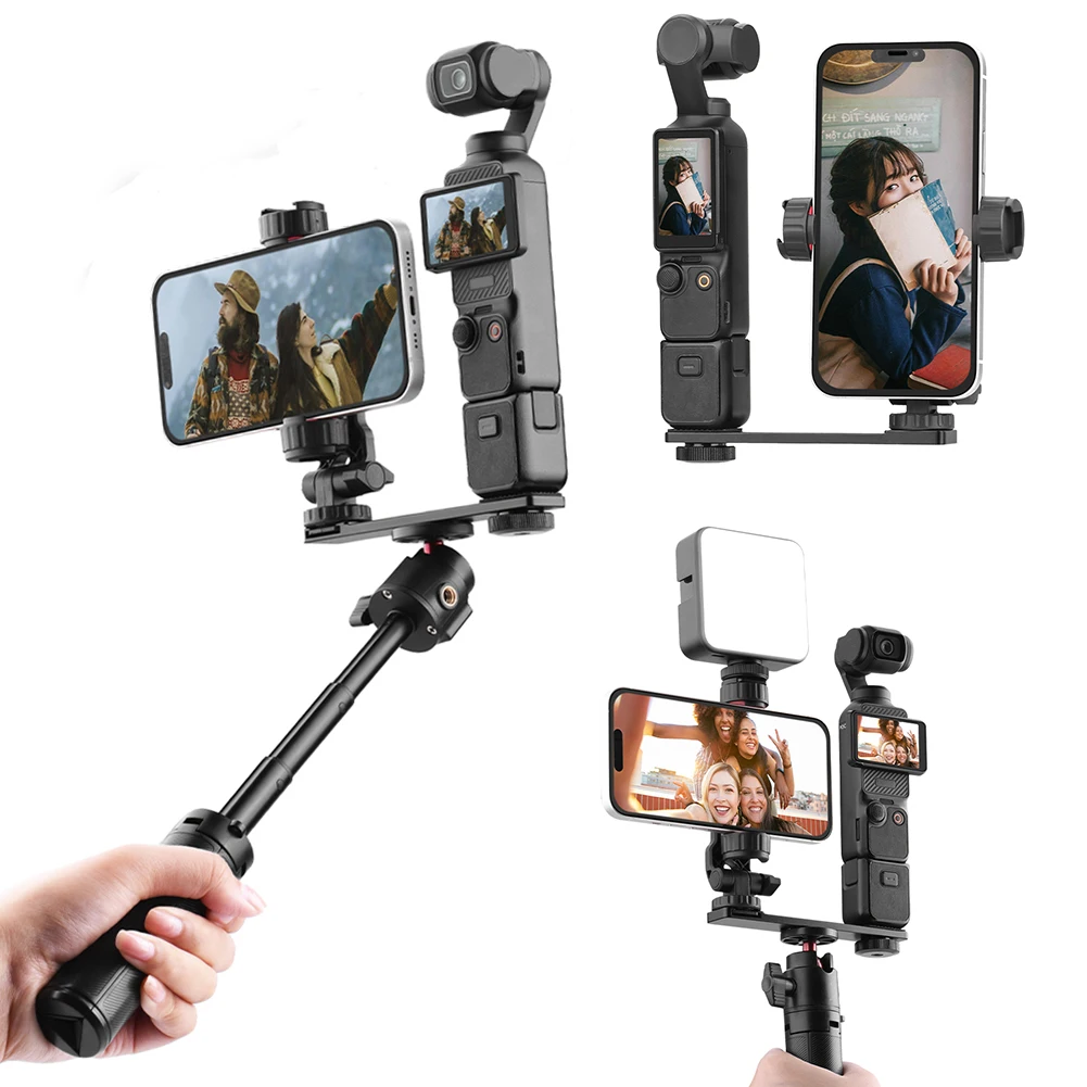 Phone Holder Fixed Bracket for DJI Osmo Pocket 3 Expansion Accessories Smartphone Bracket with 1/4inch Screw & Cold Shoe