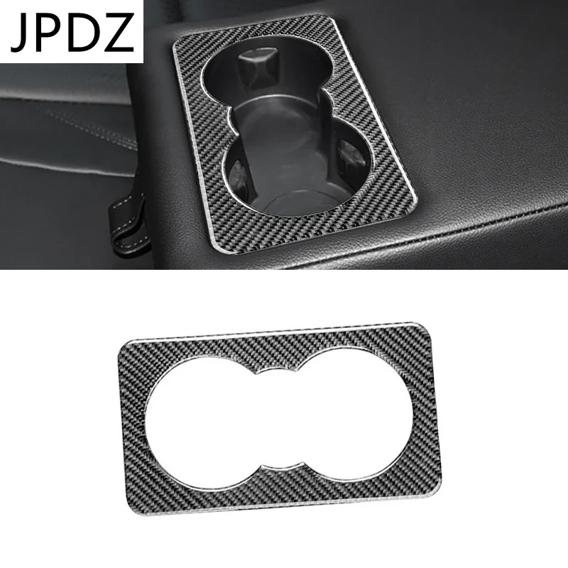 

Carbon Fiber Interior Rear Seat Water Cup Holder Panel Decotation Cover For Jaguar XE XF F-PACE 2016-2020 car accessories