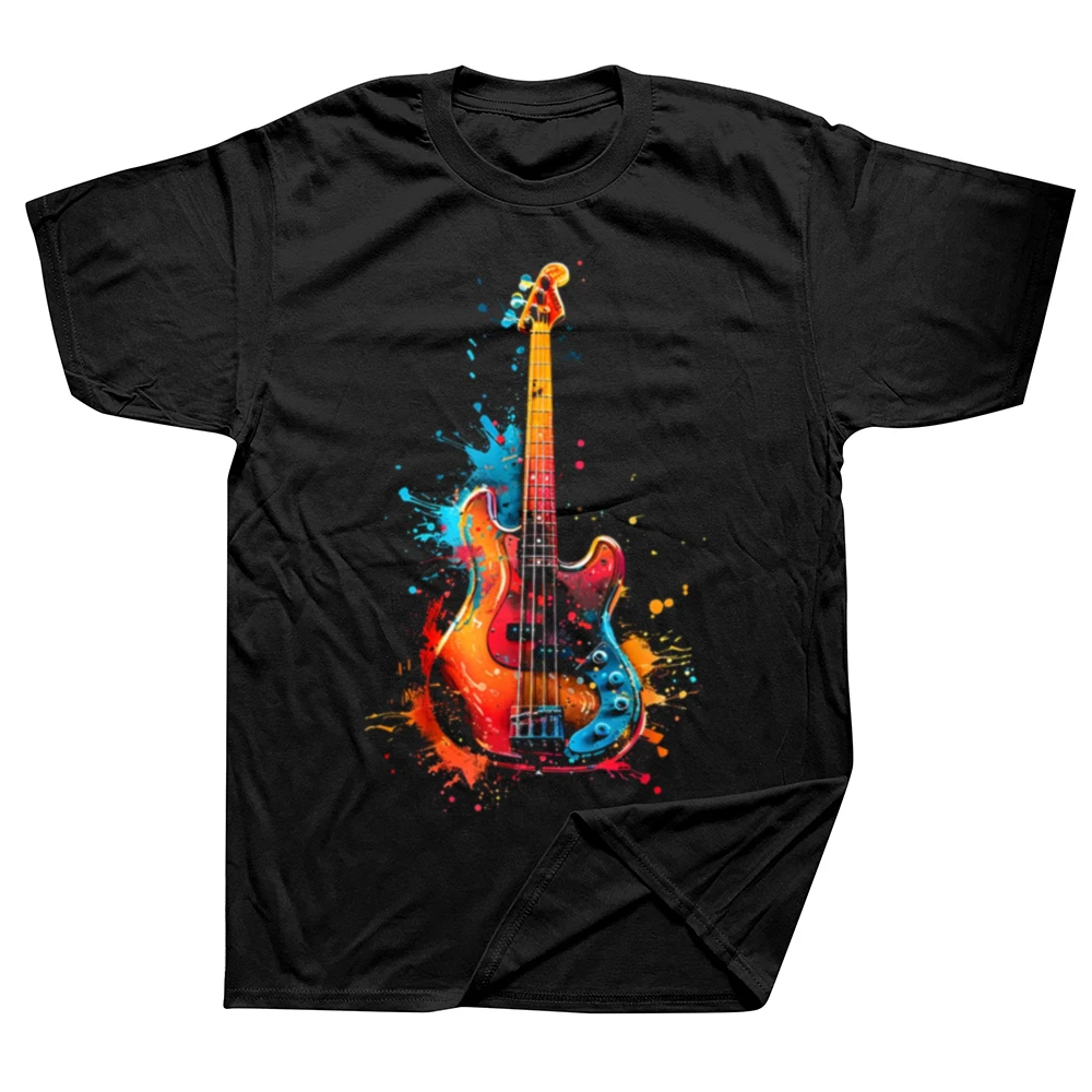 Colorful Bass Guitar Graphic Oversized Unisex T-Shirt
