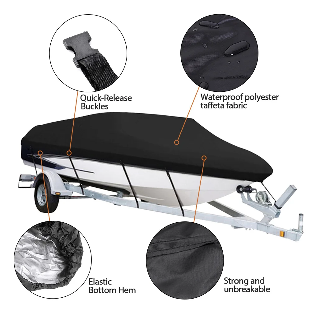 Yacht Boat Cover Anti-UV Waterproof Outdoor Protection Heavy Duty 14-22FT boat cover fishing boat cover