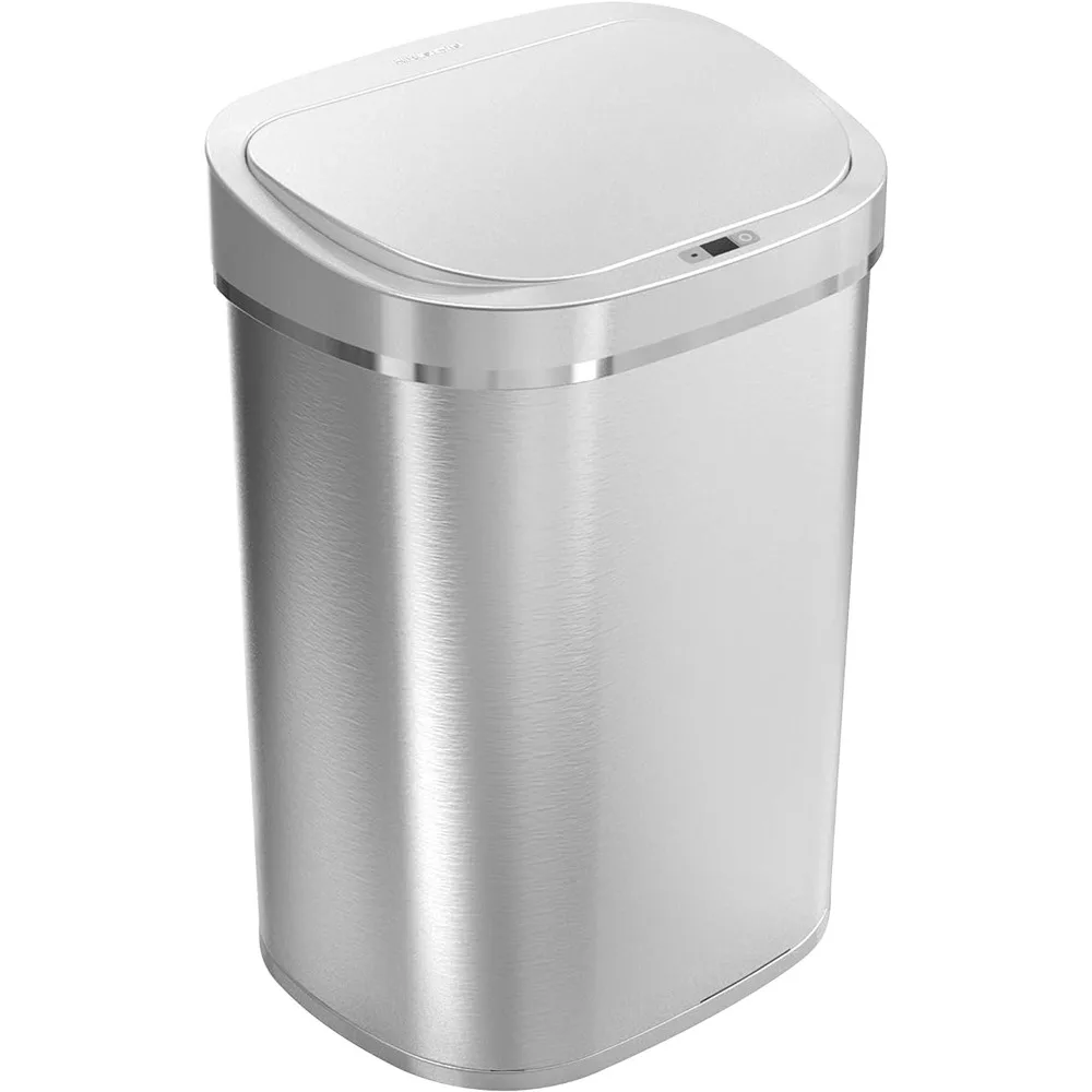 

NINESTARS DZT-80-35 Automatic Touchless Infrared Motion Sensor Trash Can, 21 Gal 80L, Heavy Duty Stainless Steel Base
