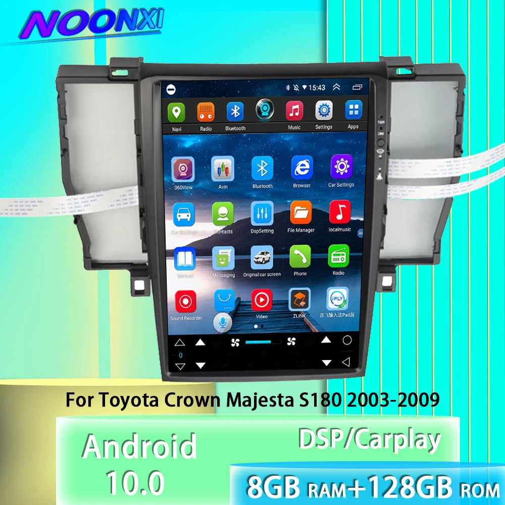 

Android 10 Car Radio Receiver Multimedia Stereo Players For Toyota Crown Majesta S180 2003-2009 Carplay GPS Navigation Head Unit