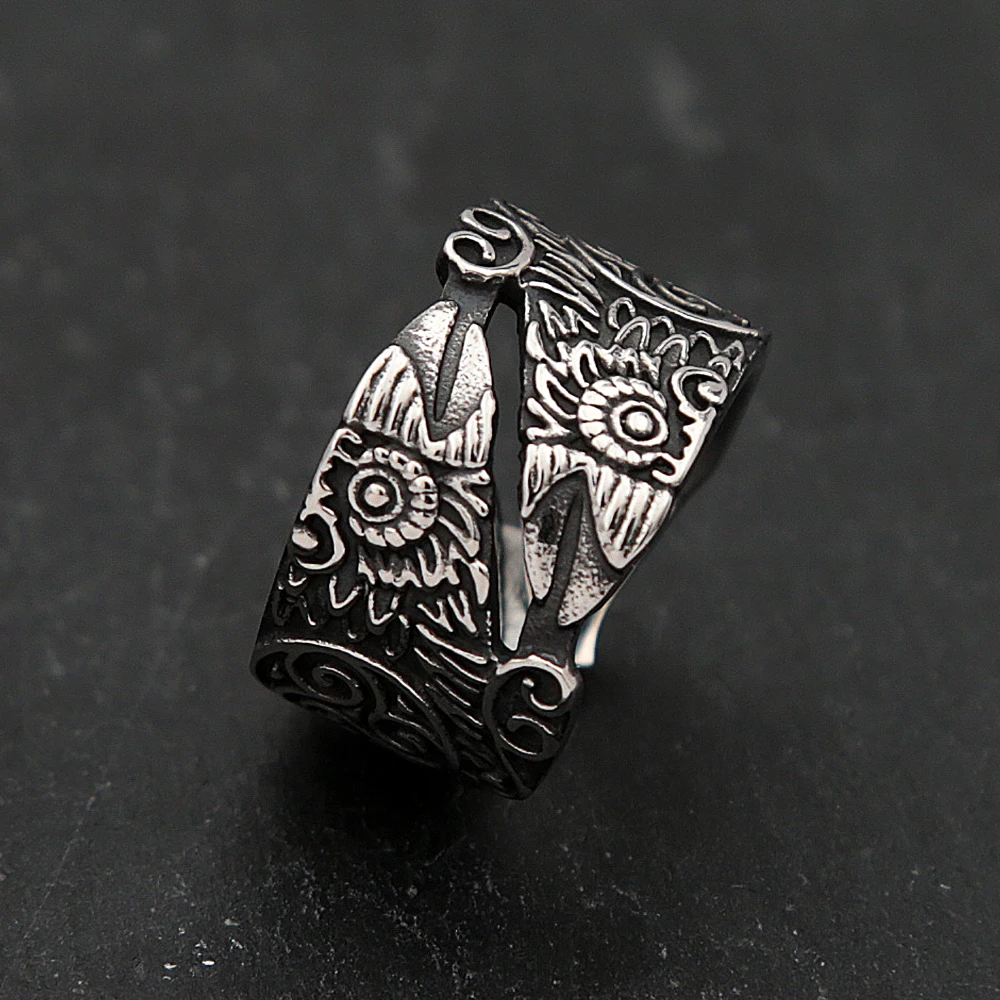 Punk Nordic Odin Ravens Ring Fashion Vintage In Acciaio Inossidabile Celtics Knot Viking Rings For Men Biker Amuleto Gioielli Regalo