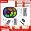DC 12V LED Strip Light RGB 5050 Music Sync Color Changing Sensitive App Control Flexible Gaming Desk Lighting TV Backlight 1