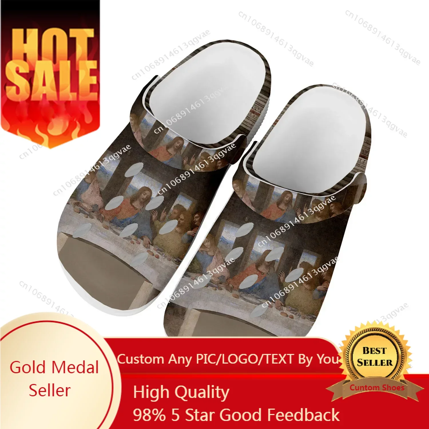 

Da Vinci Last Supper Home Clog Mens Women Youth Boy Girl Sandals Shoes Garden Custom Made Breathable Shoe Beach Hole Slippers