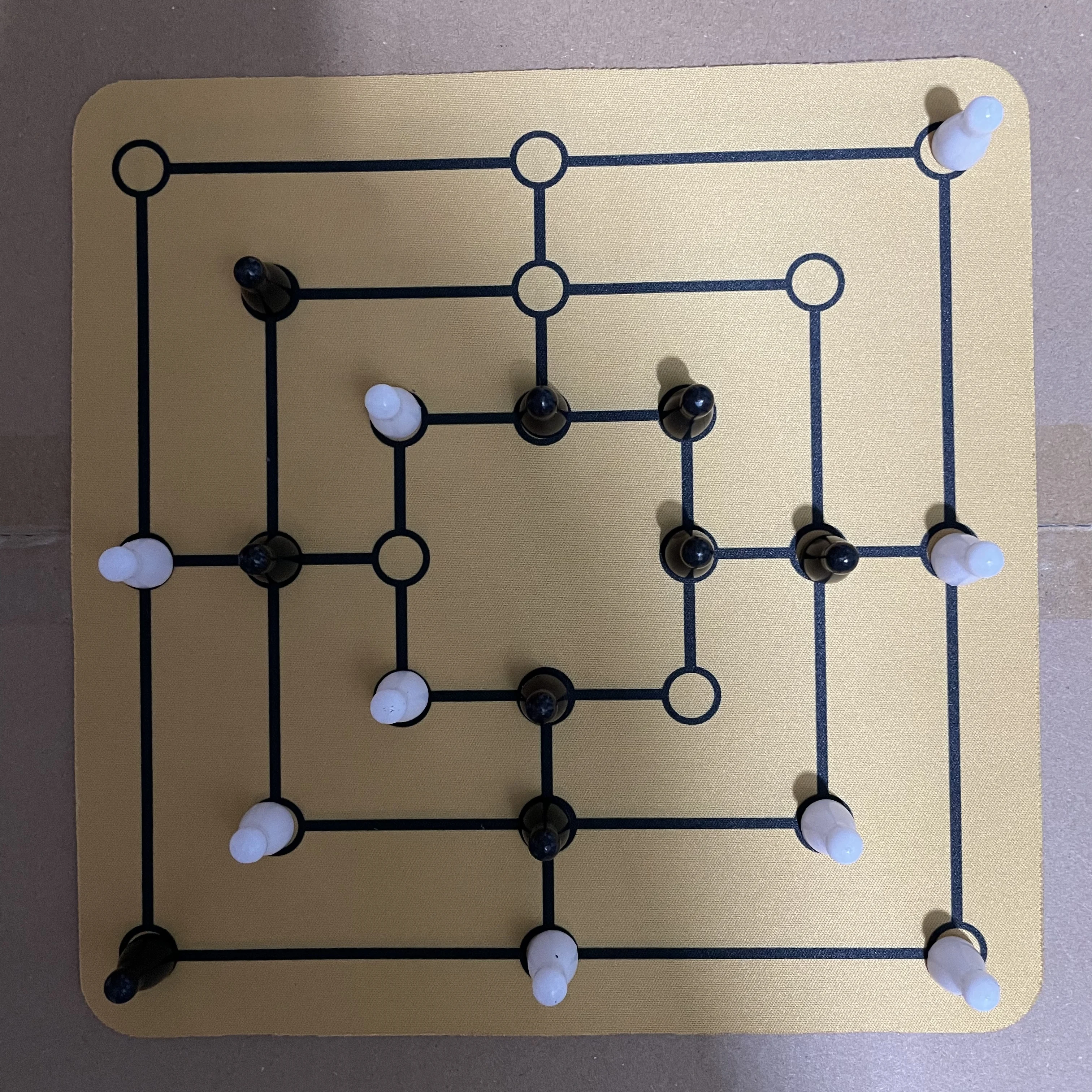 Nine Men's Morris Rubber Pad Mouse Pad Material Chessboard 24cm Portable Chess Game board game,table games