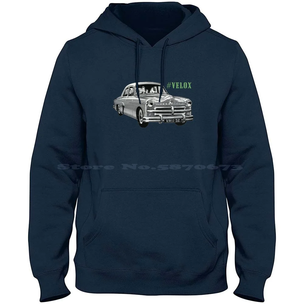 1950S Vauxhall. Portare Famiglie Britanniche Alle Vacanze! Felpa Con Cappuccio In Cotone 100% Hashtag 1950S Retro Vintage Vauxhall Velox