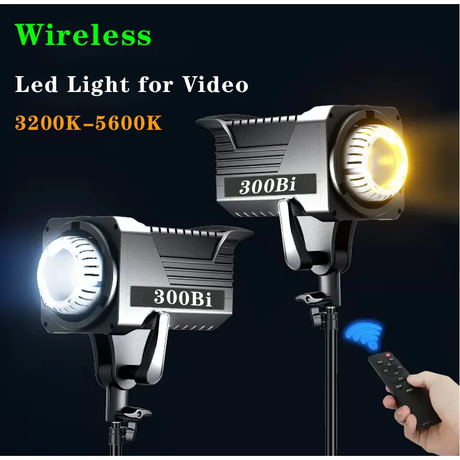 300W Bi LED Video Light with 2.4G Control, CRI90+/Bowens Mount Continuous Output Lighting for Studio Photograpny/Video Record 2