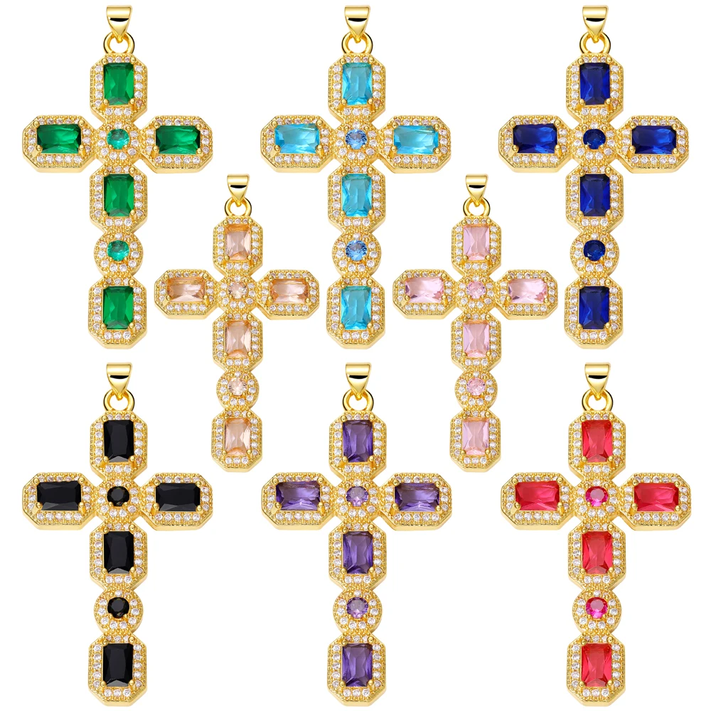 Juya 18K echtes Gold vergoldet DIY Handwerk Emaille Christian Kreuz Charms Anhänger für handgemachte Dekoration religiöse Schmuckherstellung – Detail 34
